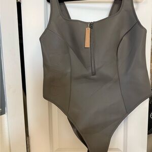 SKIMS rubberized scoop one piece